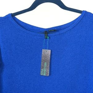 New Sweater Dress by Stile Benetton Size: XS Wool Angora Blue